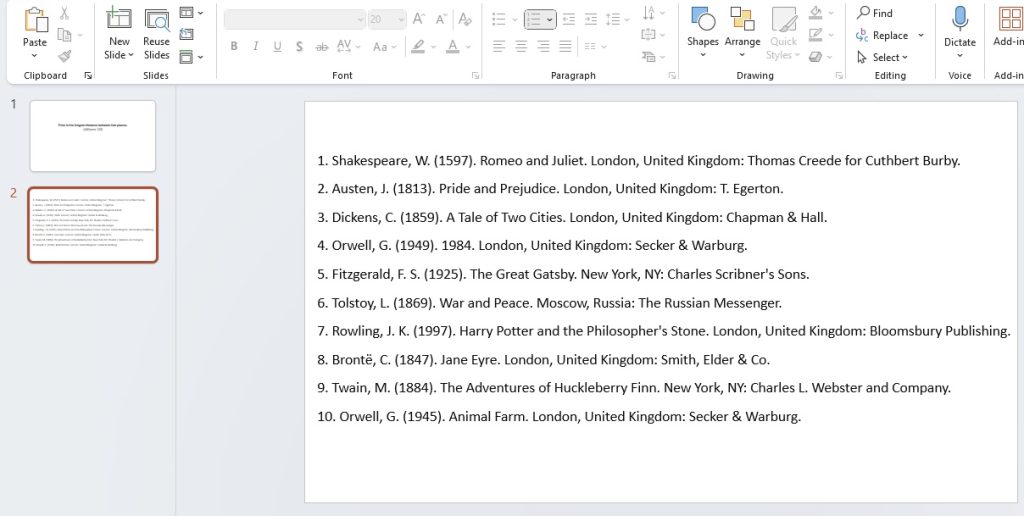 Cite sources in powerpoint