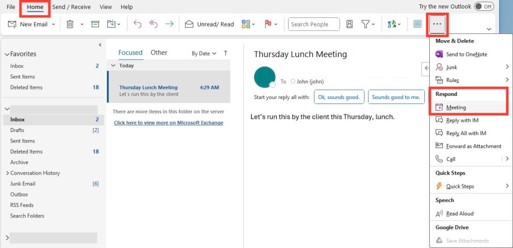 Meetings from Emails