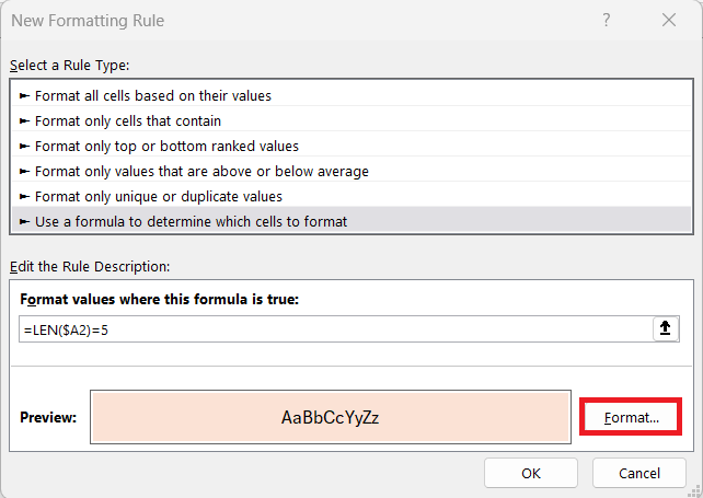 highlight rows that starts with d