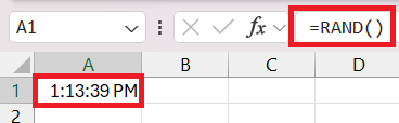 Random time generator in Excel