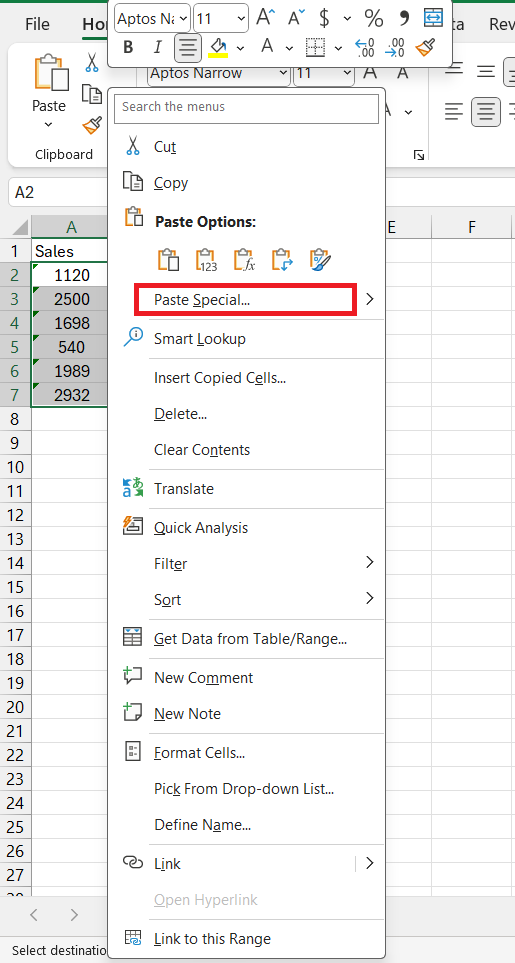 Excel Status Bar Not Showing Sum