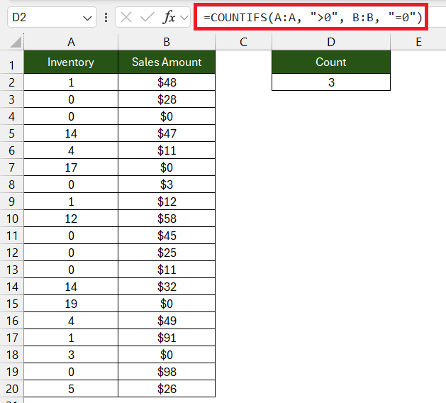 COUNTIF with Multiple Criteria