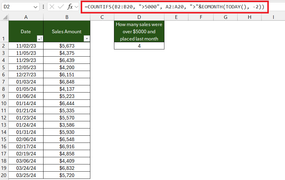 COUNTIF with Multiple Criteria