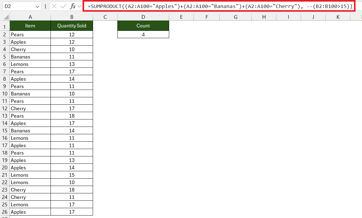 COUNTIF with Multiple Criteria