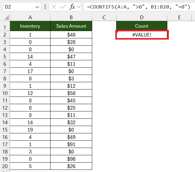 COUNTIF with Multiple Criteria