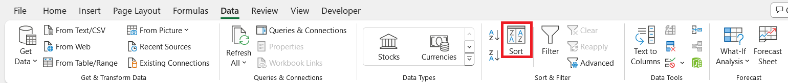 Ascending in Excel