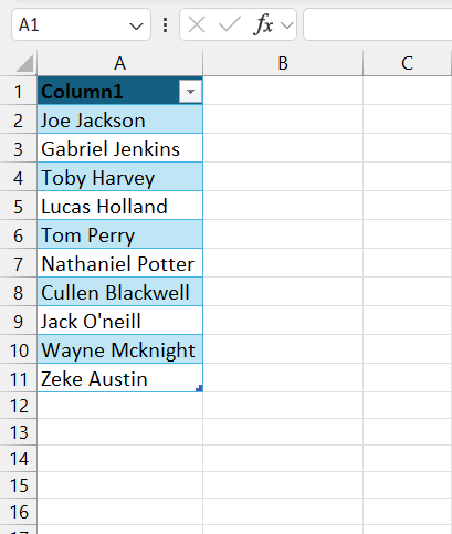 Ascending in Excel