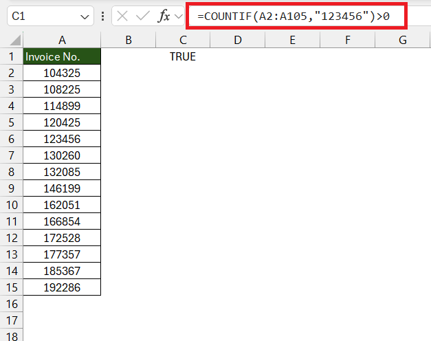 Check Value in Excel