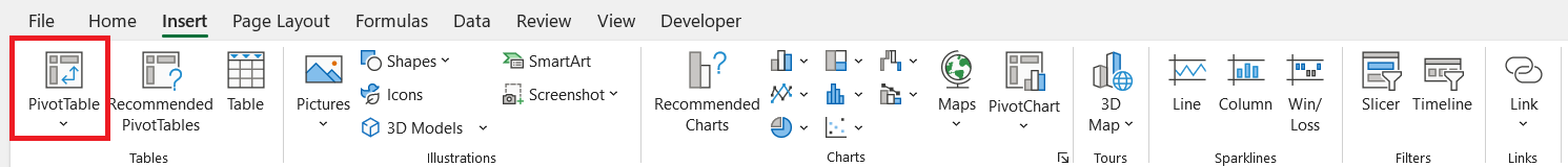 image and data type in pivot table