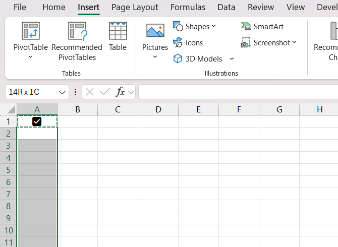 checkbox within cell