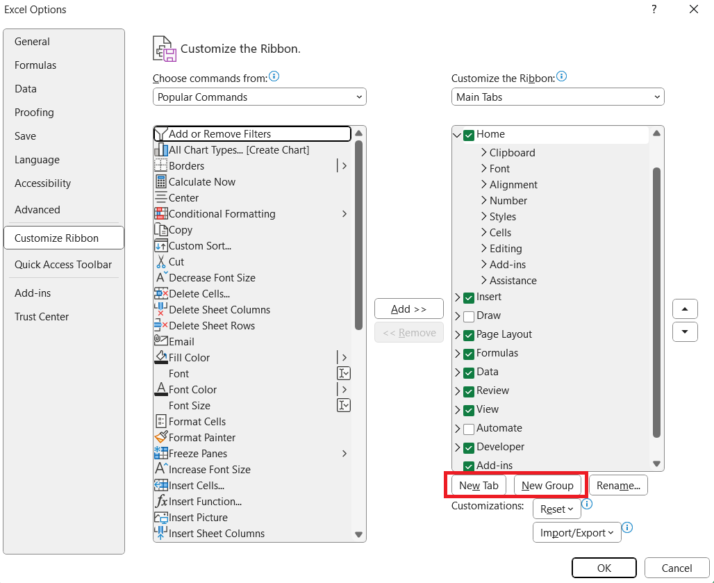 Addins in Excel