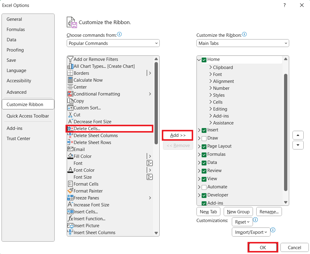 Addins in Excel