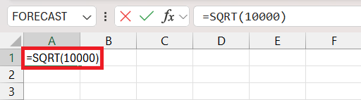 calculate square root in excel