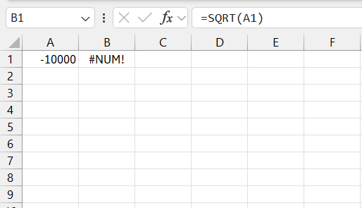 Square Root in Excel