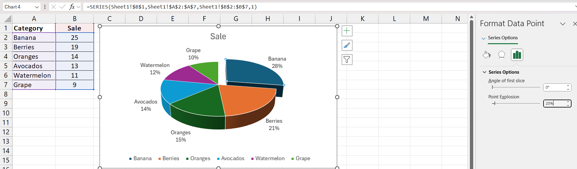 pie chart in excel