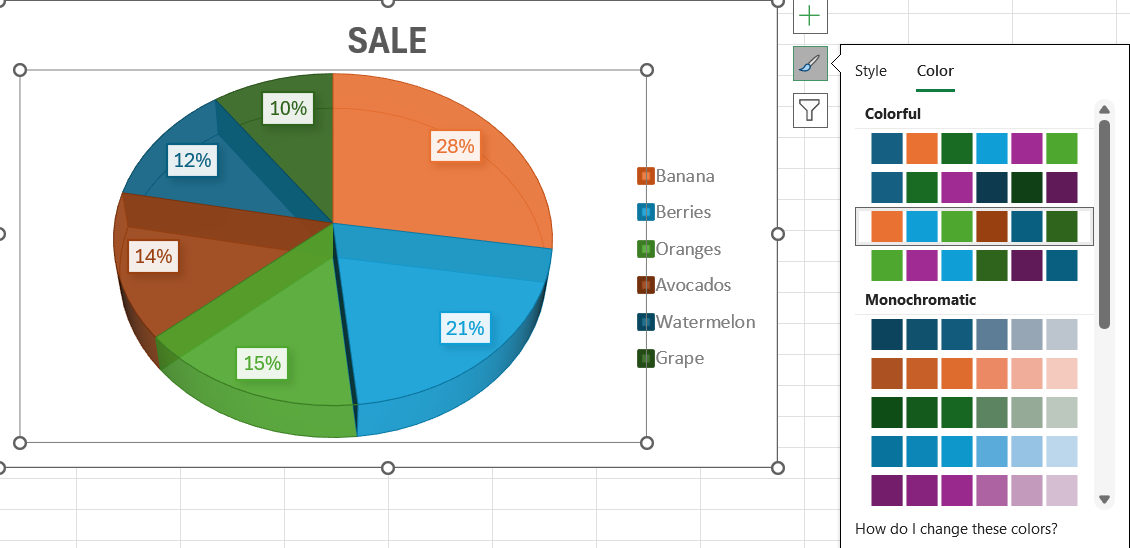 pie chart in excel