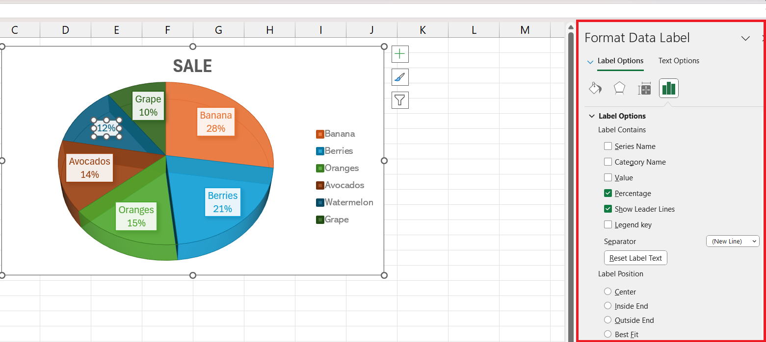 pie chart in excel