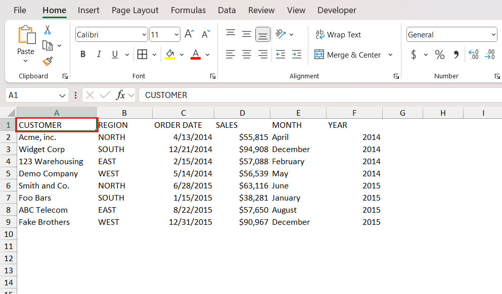 Types of Tables in Excel