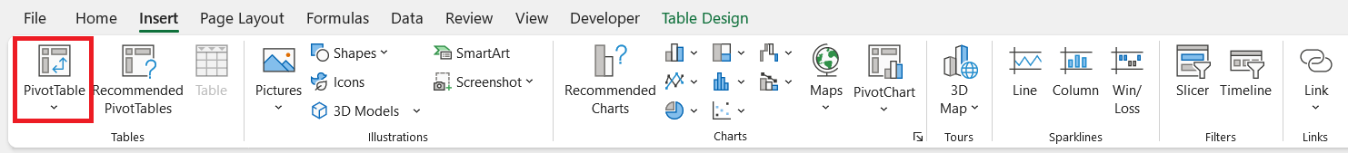 Types of Tables in Excel