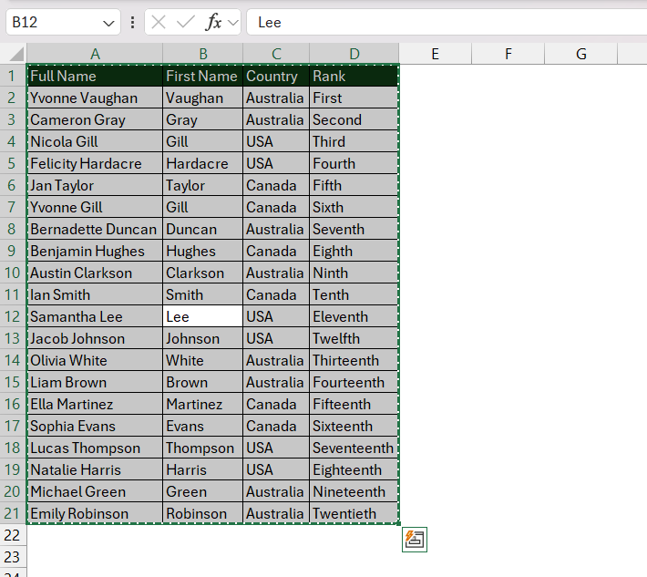 Swap Columns in Excel