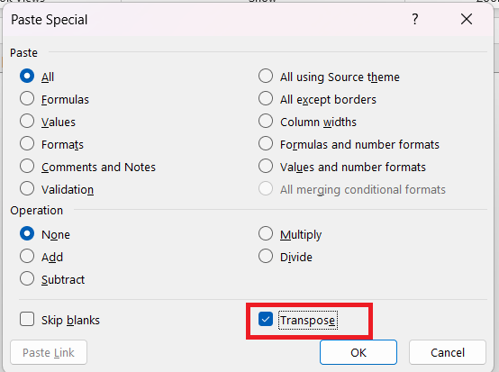 Swap Columns in Excel