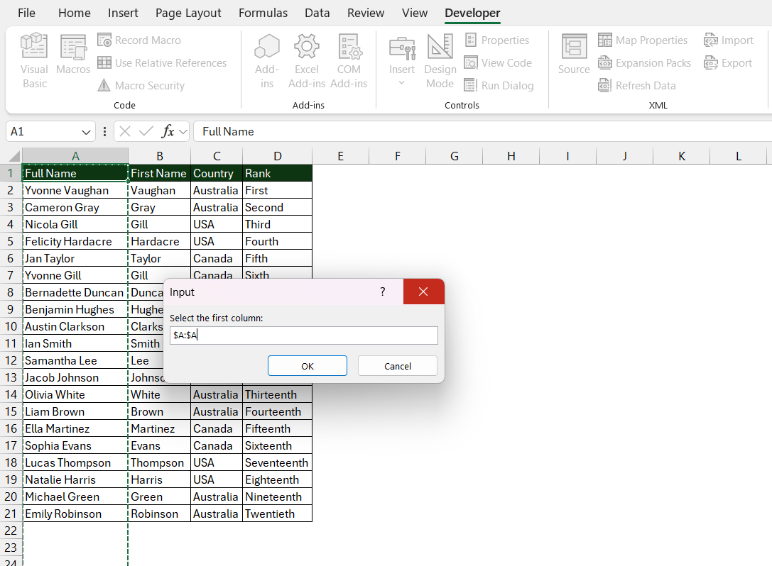 Swap Columns in Excel