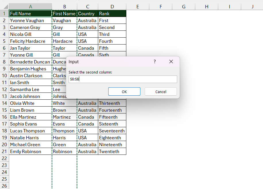 Swap Columns in Excel