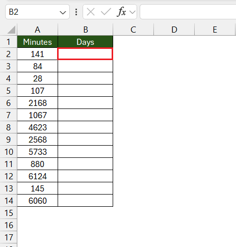Minutes to Days