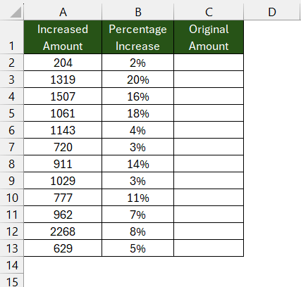 Reverse Percentage Calculator
