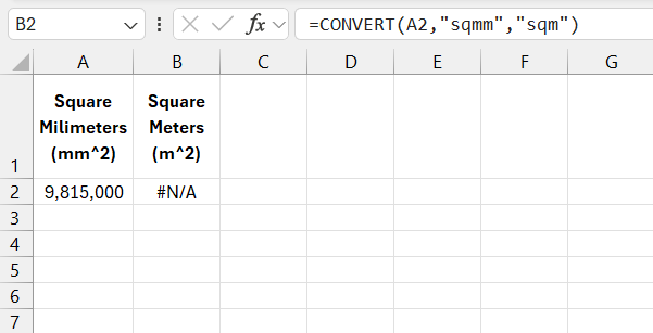 Calculate sqm from mm shop