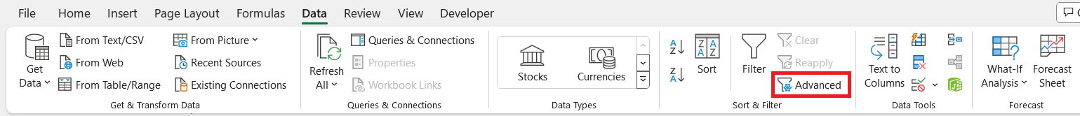 unique values