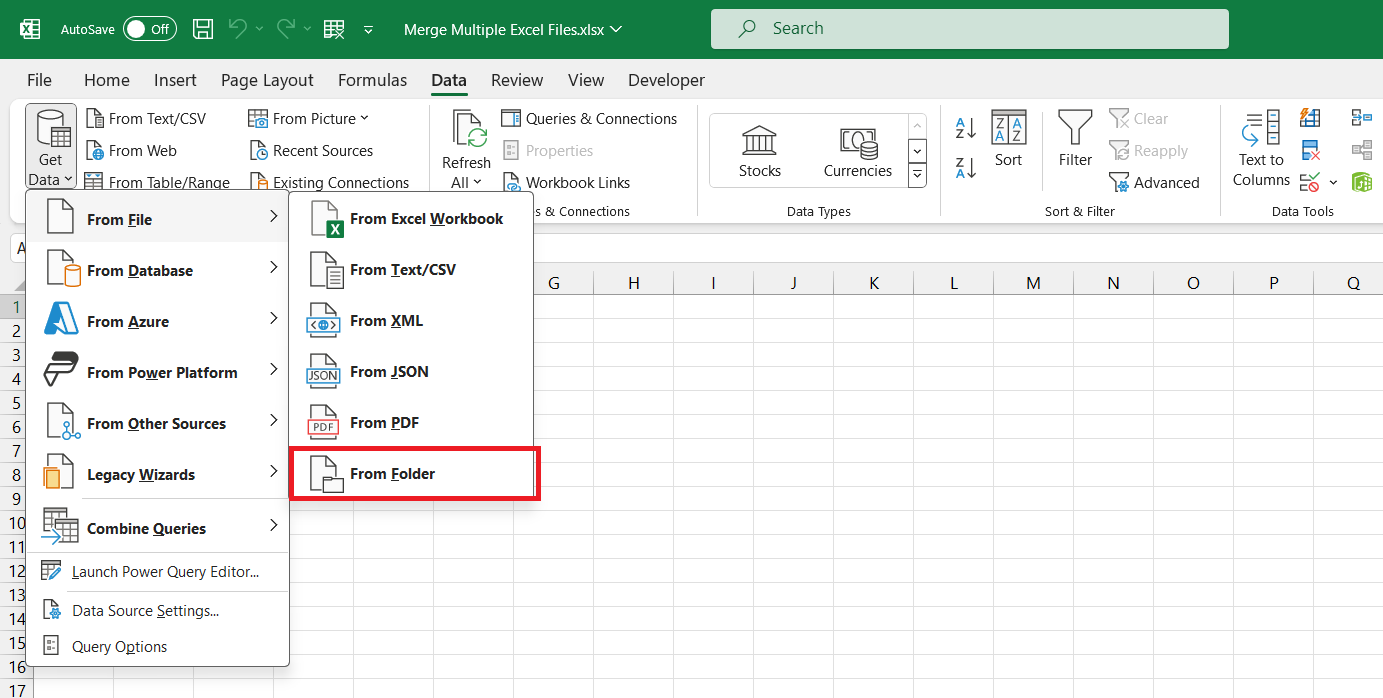 Merge Multiple Excel Files