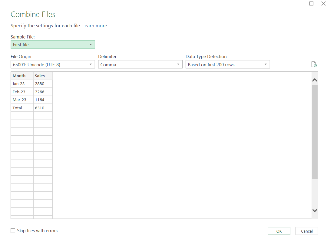 Merge Multiple Excel Files