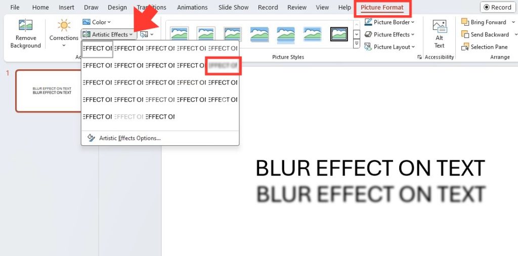 Blur images in powerpoint