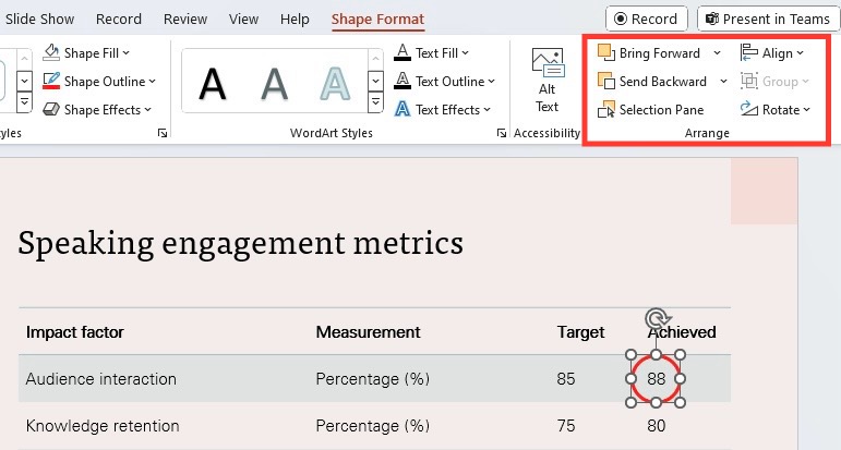 Circle key points in Powerpoint