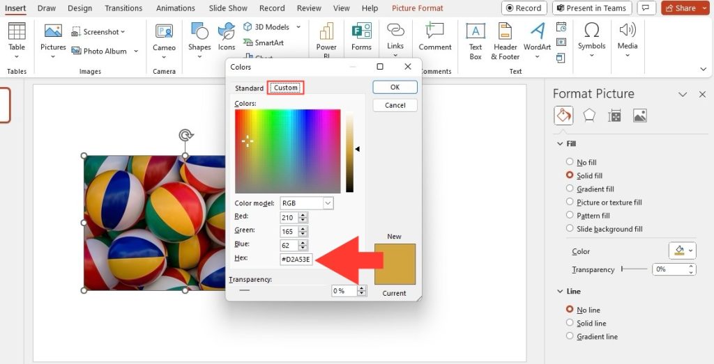 Color codes in powerpoint