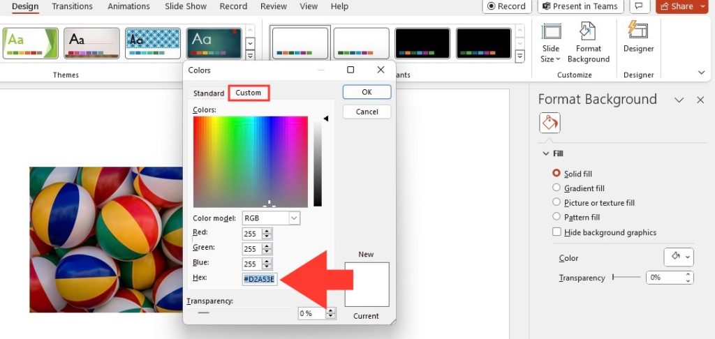Color codes in powerpoint
