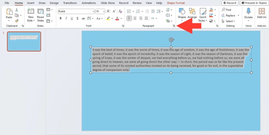 Double Space Text in PowerPoint