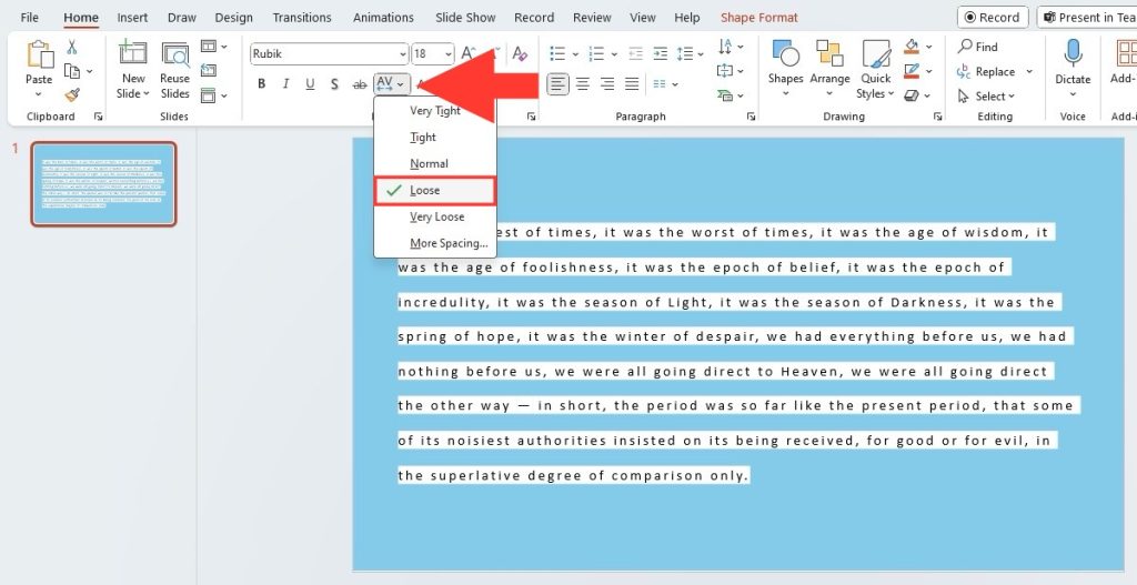 Double Space Text in PowerPoint