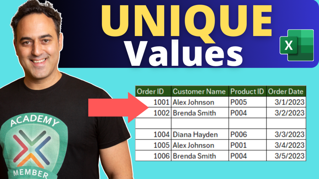 Find unique values in excel