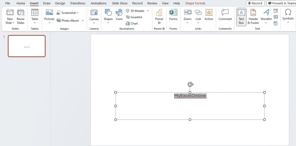Outline text in powerpoint