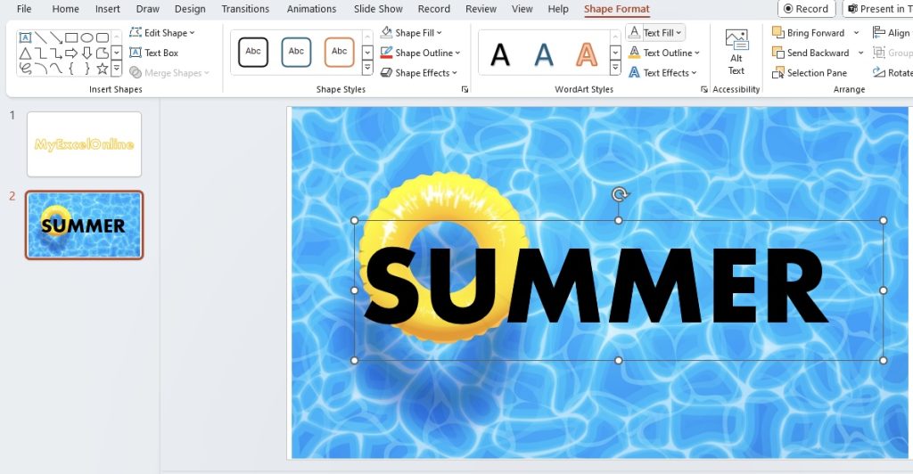 Outline text in powerpoint