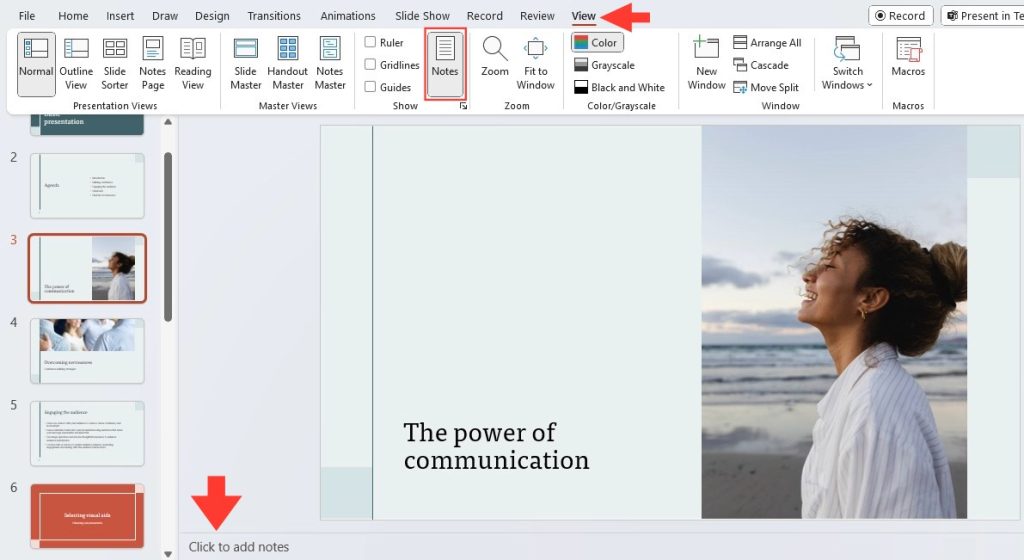 Speaker Notes in PowerPoint