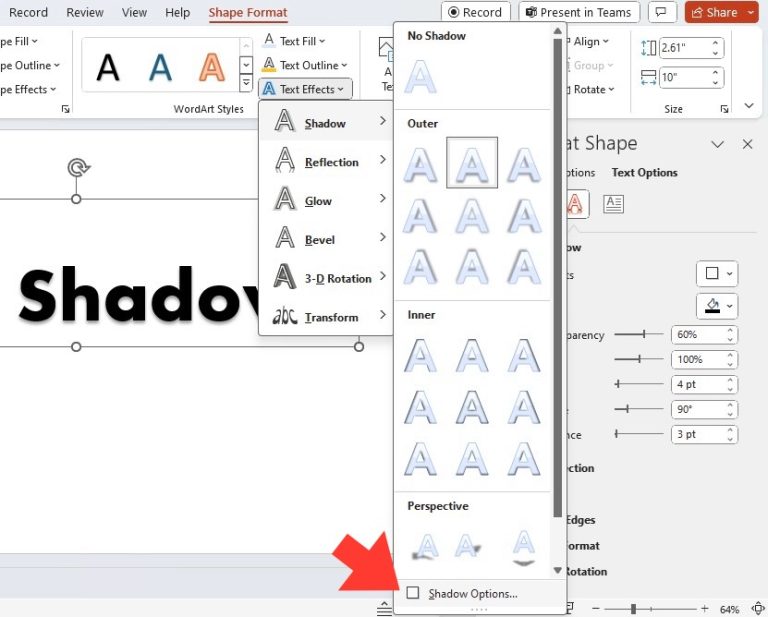 How to Create Stunning Text Shadow in PowerPoint | MyExcelOnline