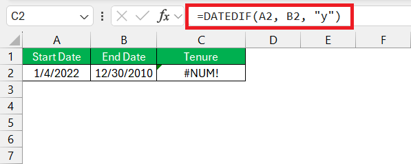 Datedif to calculate date difference