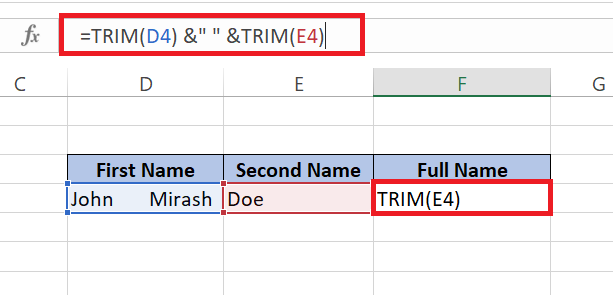 combine first and last names