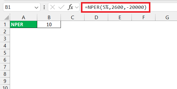 nper function in excel