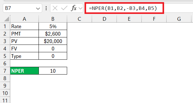 nper function in excel