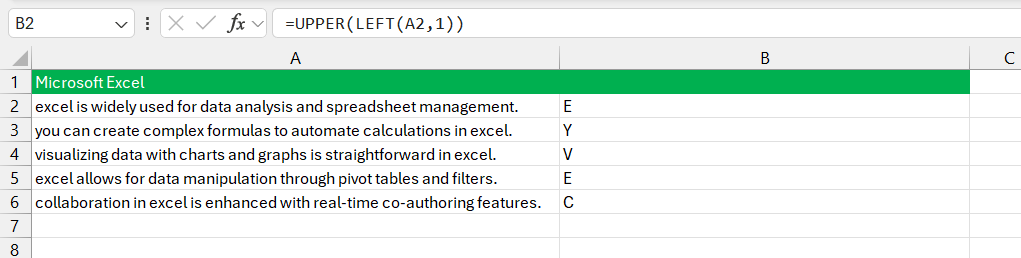 excel capitalize first letter
