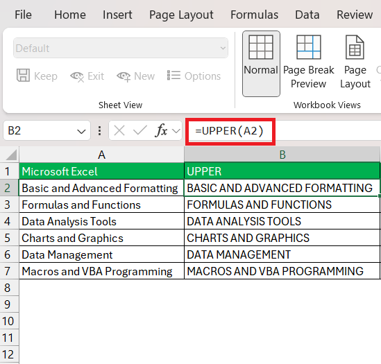 excel capitalize first letter